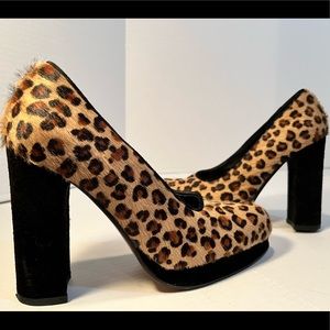 Leopard Print Calf Hair Pumps